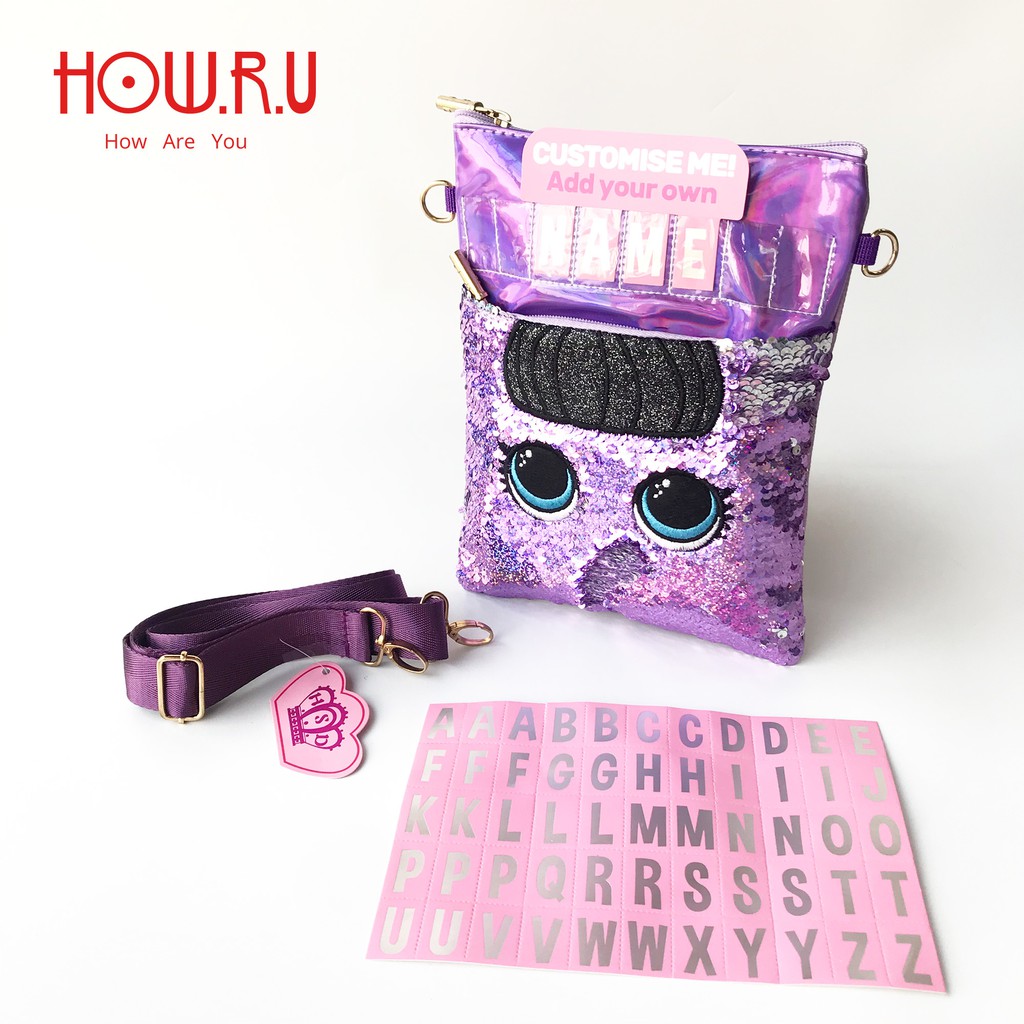 HOW.R.U | Tas Selempang Anak LOL Full Sequin Bisa Kasih Nama 20188