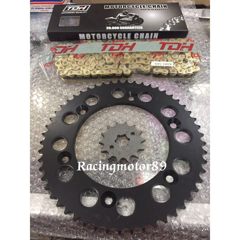 gear set CRF 150L gir set paket CRF 150 VZM black series rantai gold 48 50 52 53 54 55 56