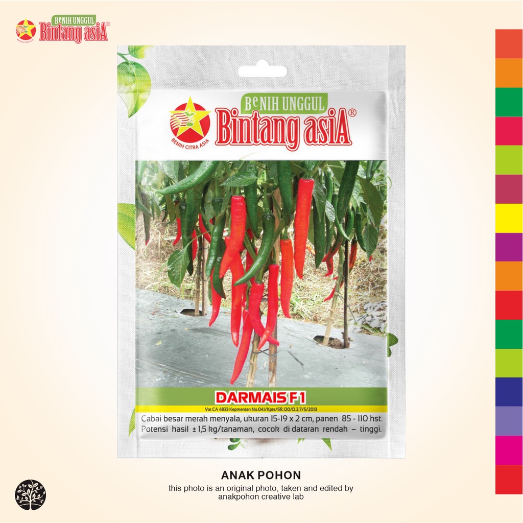 (1 PACK) Benih Cabai Merah Besar Teropong DARMAIS F1 Hibrida Seeds - BINTANG ASIA - 1 GRAM