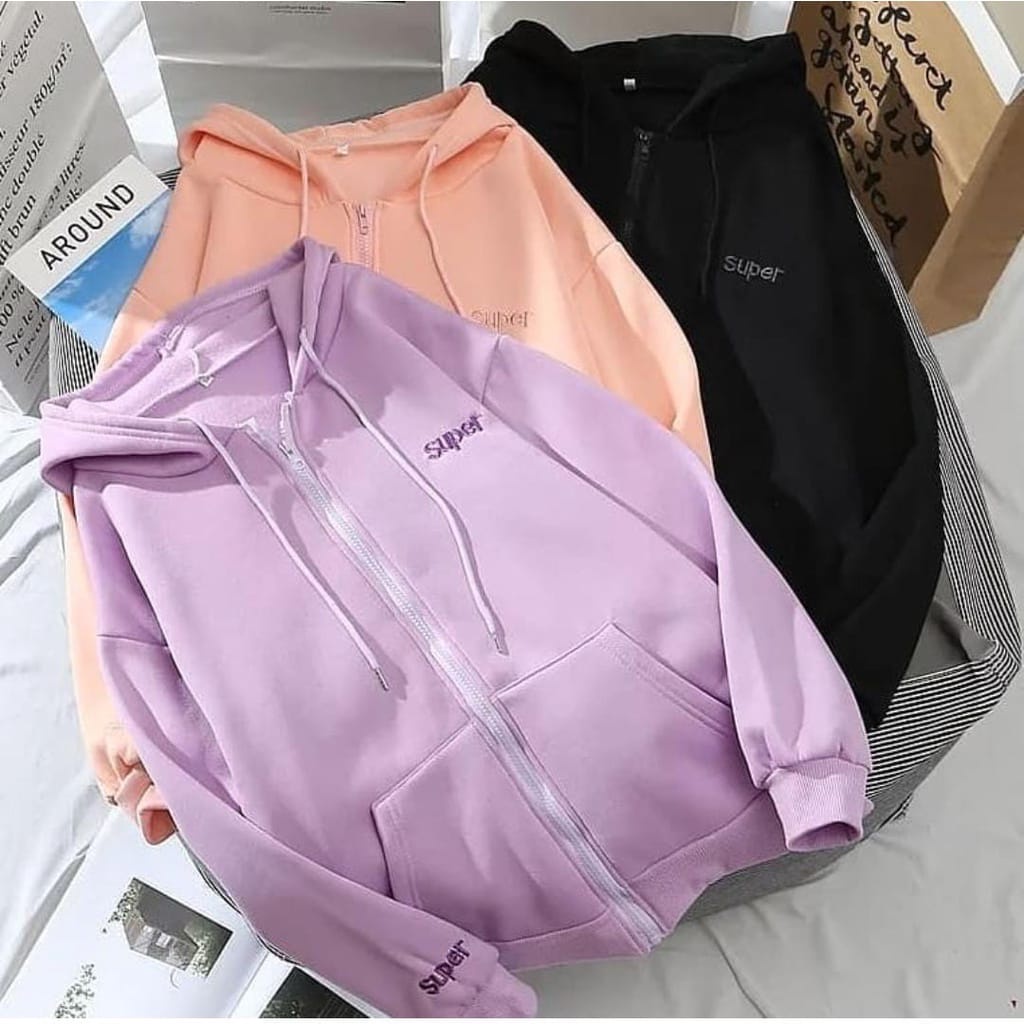 SUPER JAKET ZIPPER / SLETING JACKET HODIE / TOPI