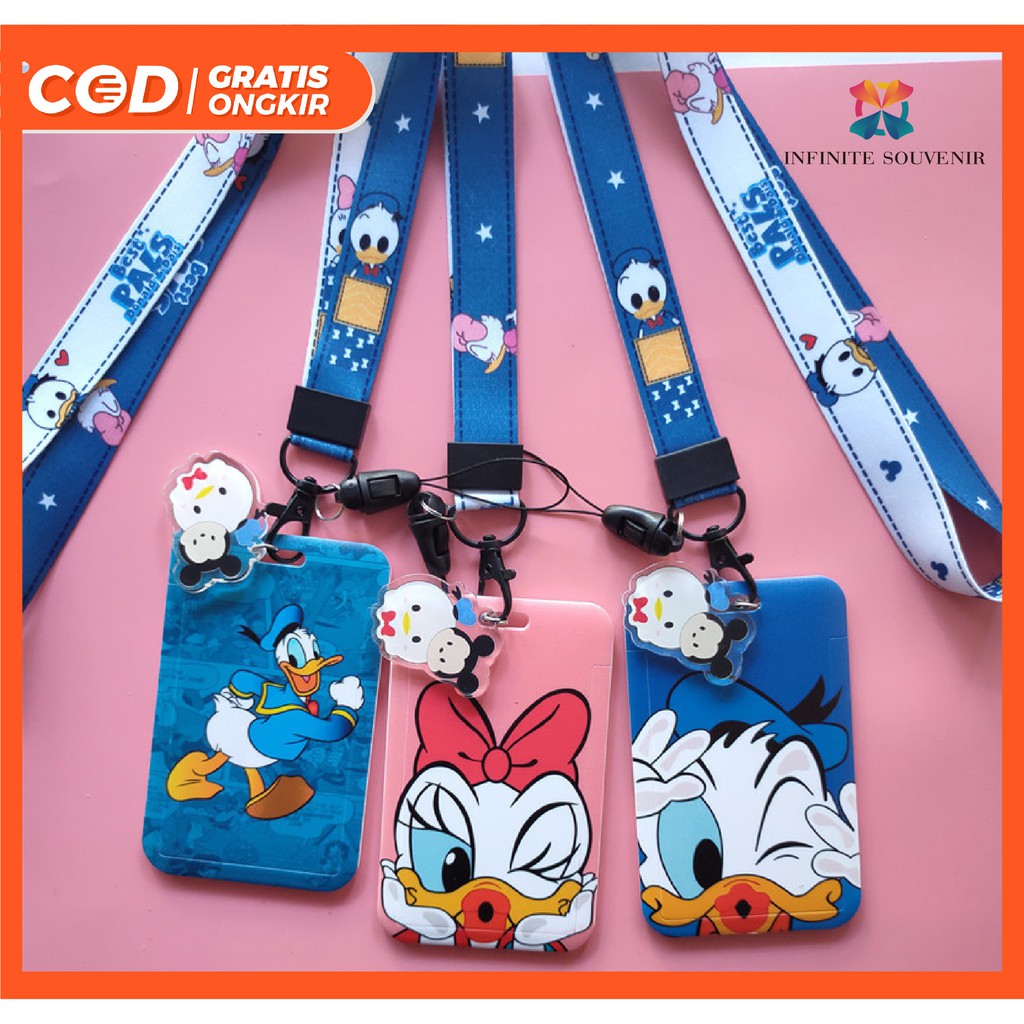 (N003) NAME TAG KARAKTER  TALI GANTUNGAN AKRILIK / CARD HOLDER / NAME TAG ID CARD / ID CARD KARAKTER / CARD HOLDER PHOTOCARD / TEMPAT KARTU AKSES / BISA UNTUK 2 KARTU / TALI LANYARD ID CARD HOLDER