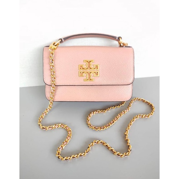 Tas Tory Burch Brittem Mini Shoulder Bag Pink Moon New Original