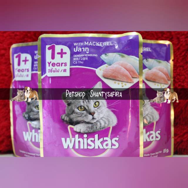 MAKANAN KUCING WHISKAS ADULT POUCH 80GR 80 GR WET FOOD