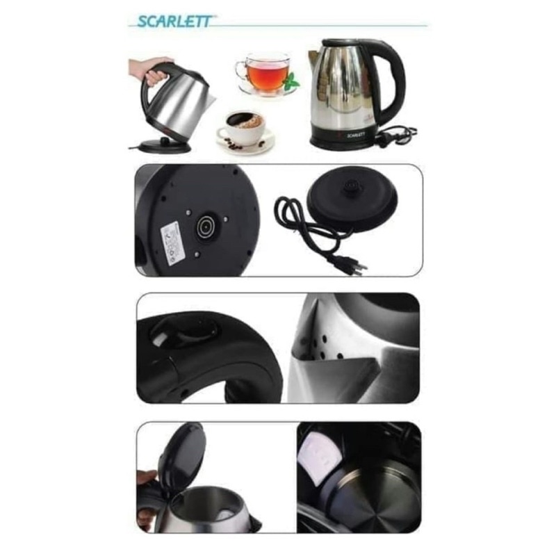 BISA COD Teko Listrik Scarlett 2 liter Electric heat Kettle 2L // TEKO LISTRIK PEMANAS AIR SCARLETT UKURAN 2 LITER