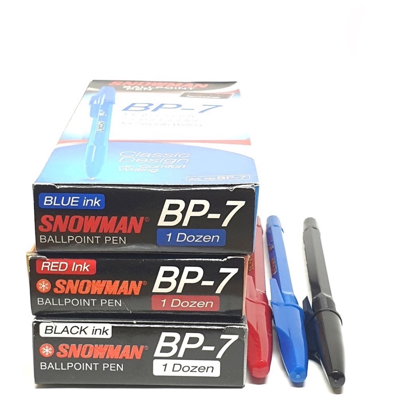 

(1 pack) Pulpen Bolpen Bolpoint Snowman BP - 7 / BP7