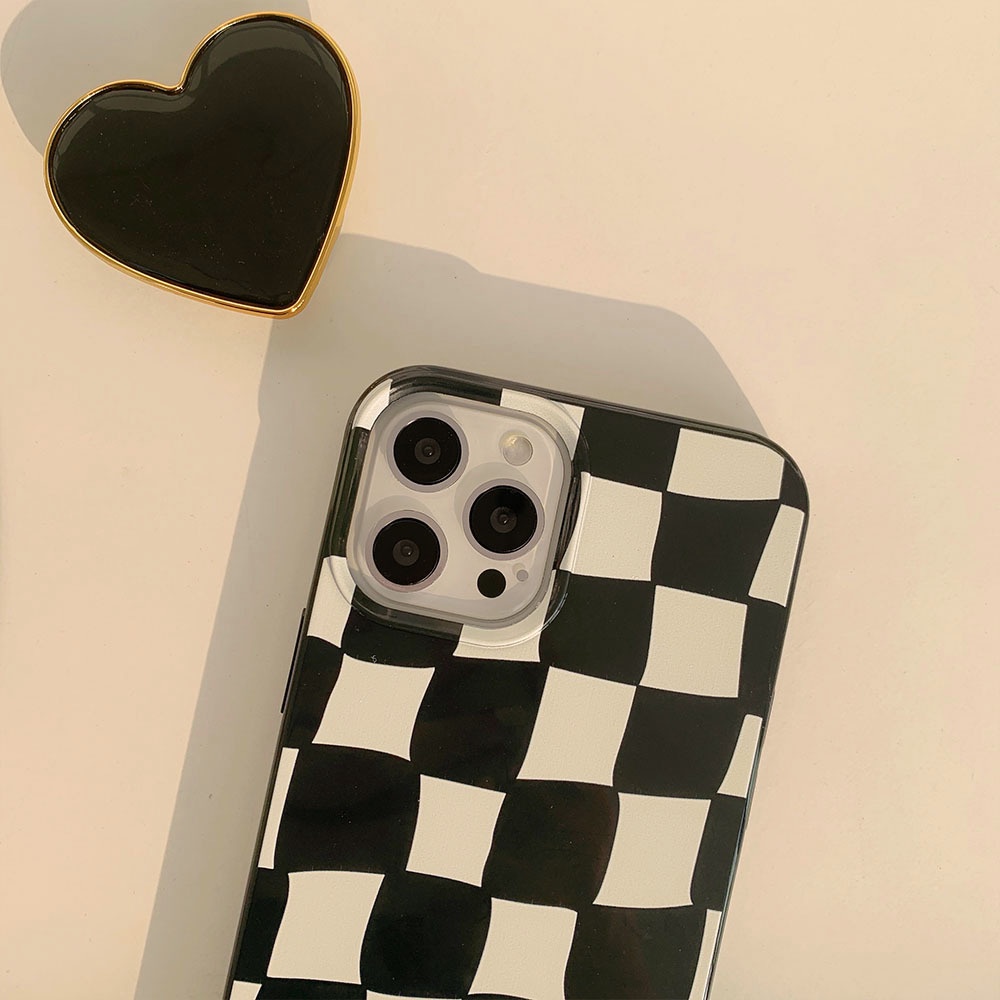 Soft case Motif Hati Warna Hitam Dan Putih Untuk iphone 13 12 11 Pro Max XS XR 8plus iphone 12pro12pro Max 7 8 Plus X XS XR XSMAX