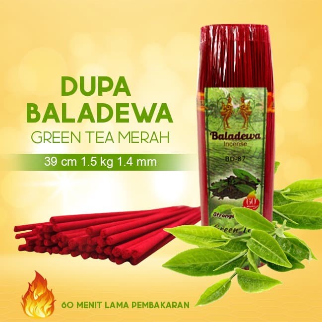 Dupa/ Hio Wangi Harum Baladewa 39 cm 1.5 Kg 1.4 mm Green Tea merah