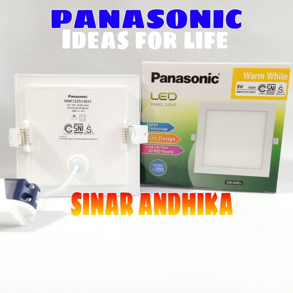 LAMPU LED DOWNLIGHT (SLIM) PANEL KOTAK PANASONIC 8 WATT NNP 72267/NNP 72257