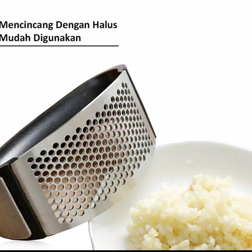 GARLIC PRESS Alat Penghalus Pengiris Pencacah Penghancur Bawang Putih Stainless Steel