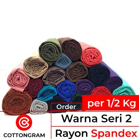 [[COD]] Kain Rayon Spandex Stretch Kain Kaos Kiloan Seri 2 per Setengah Kg TERBATAS Kode 652