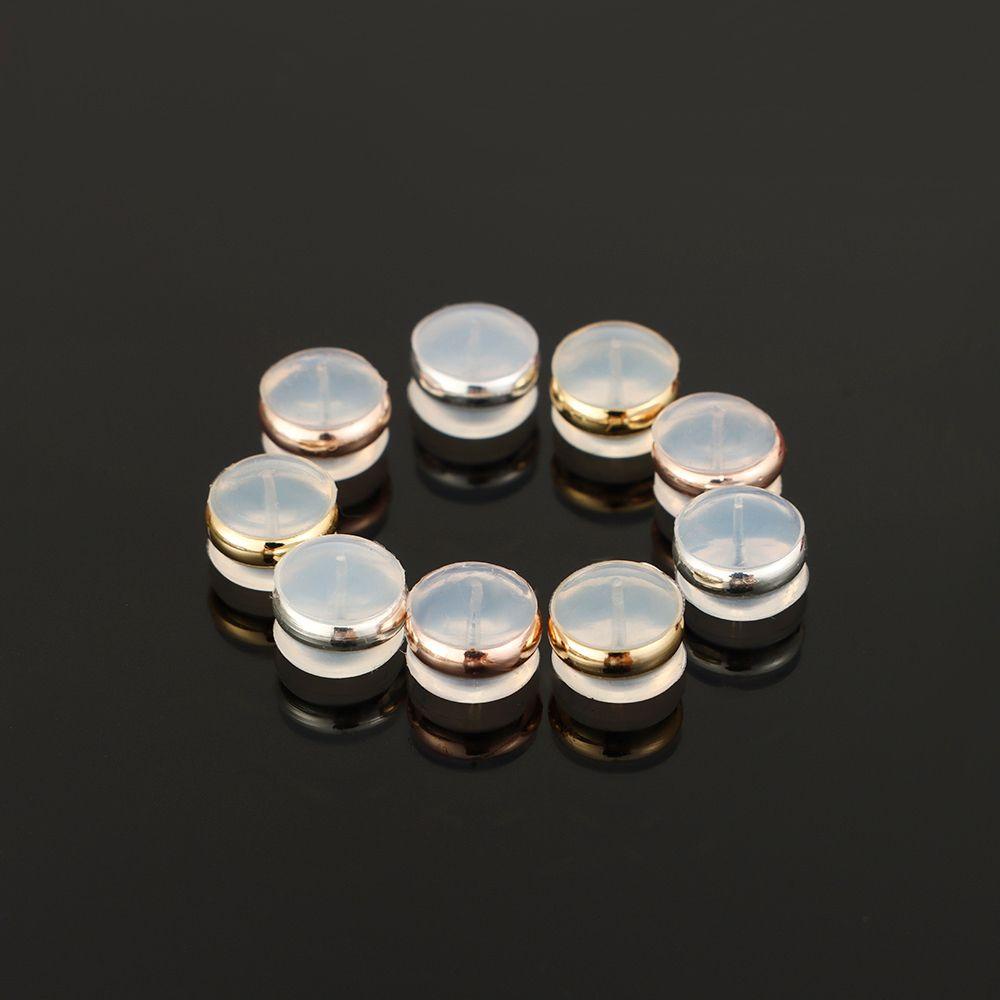 Suyo 10Pcs Karet Telinga Belakang DIY Ring Earring Studs