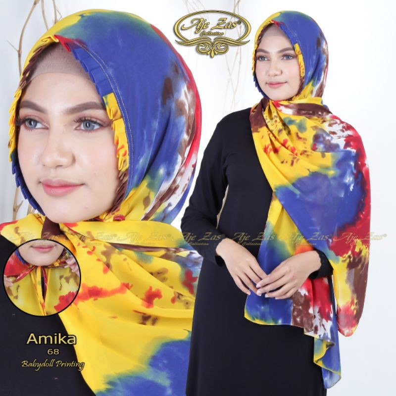 khimar hijab pasmina pelangi pet lipit