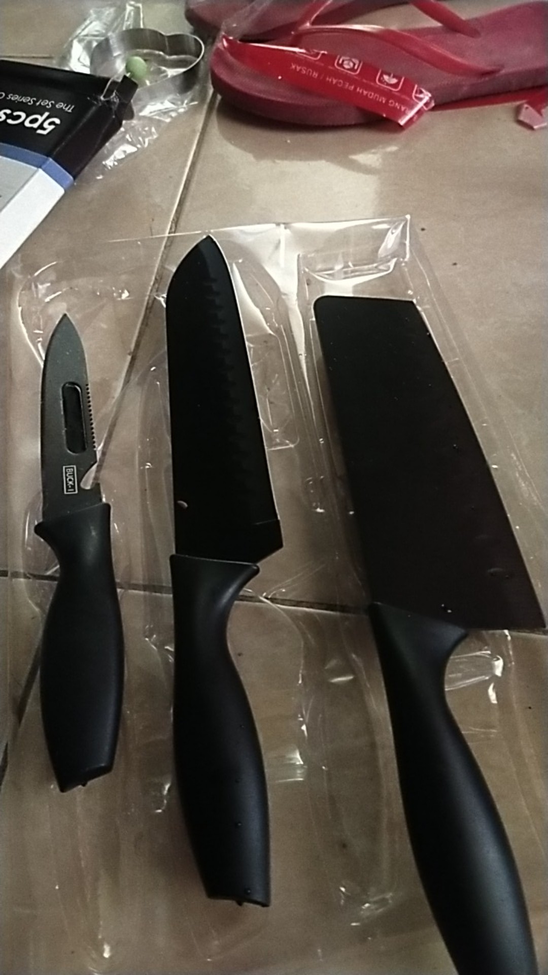 Set Pisau Dapur Isi 5pcs Pisau Set 5 Pcs Black J13