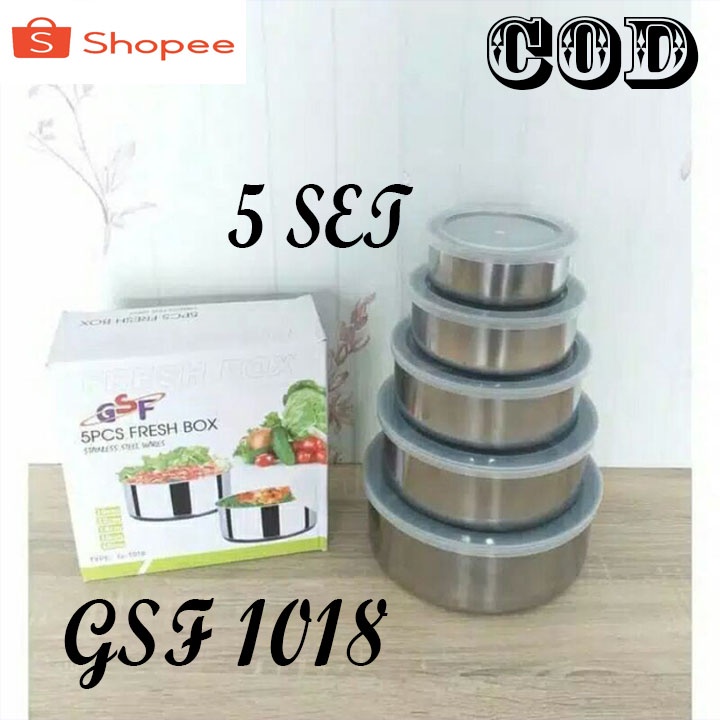 Rantang Stainless Steel Susun 5 PCS / Protect Fresh Box GSF G 1018 BERGARANSI RESMI 1  TAHUN MANTAP