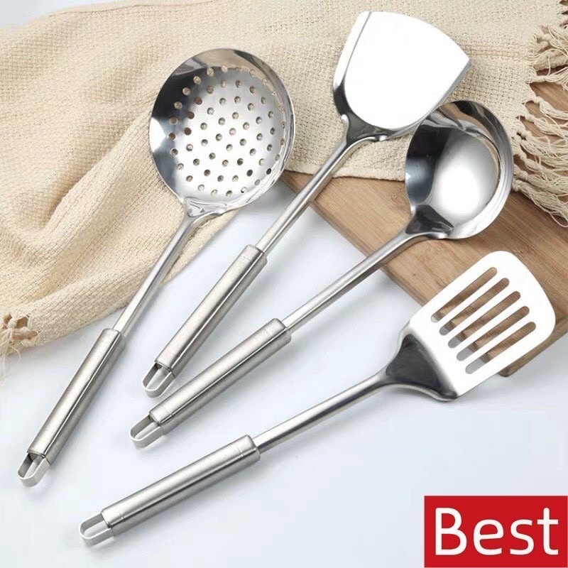 alat masak perelengkapan dapur sutil set 4 Pcs Spatula Set Stainless Steel Alat Masak Dapur Sutil Sodet 4 in 1