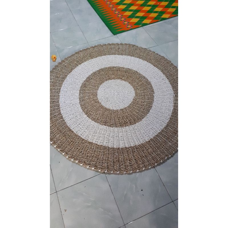 Rug Anyanan Seagras 120cm/ karpet anyaman/karpet bulat/floor mat /keset