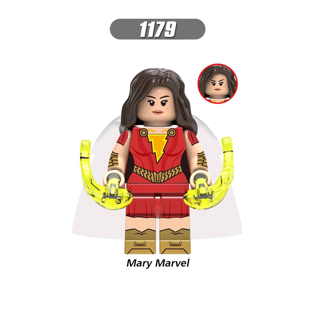 Shazam Minifigures Freddy Freeman Black Adam Pedro Pena Darla Dudley Mary Marvel DC Eugene Choi Figur Mini XH0247