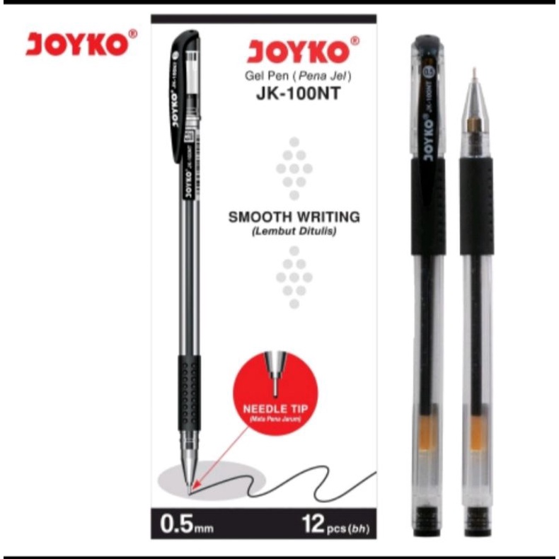 

Gel Pen Pulpen Pena Joyko JK-100NT 0.5 mm Hitam ( 1 Lusin )