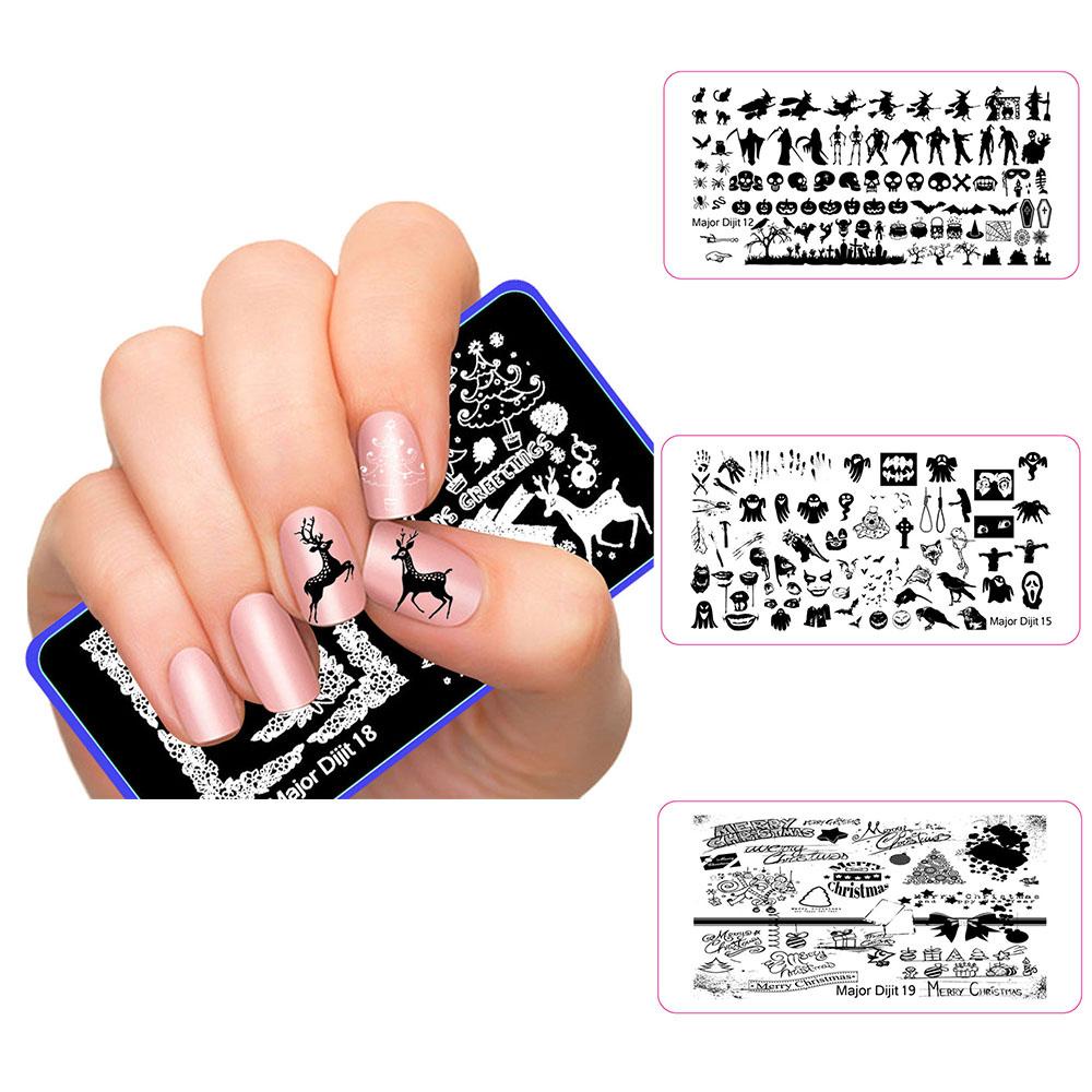 Stempel Nail Art DIY Tema Natalhalloween Untuk Wanita