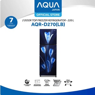 KULKAS AQUA JAPAN AQRD 270 LB LEMARI ES 2 PINTU AQRD270LB LOW WATT