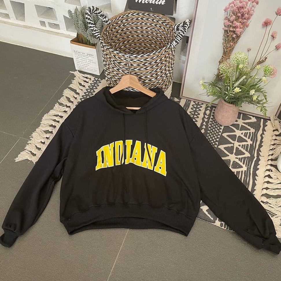 Zanah Hoodie Wanita Pria Word Indiana Terbaru