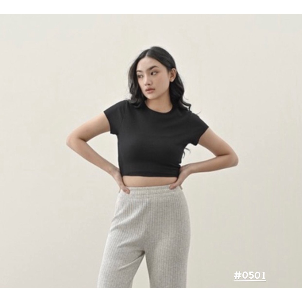 (COD) OH Fashion Lucia T-shirt Rib | Atasan Wanita #0501
