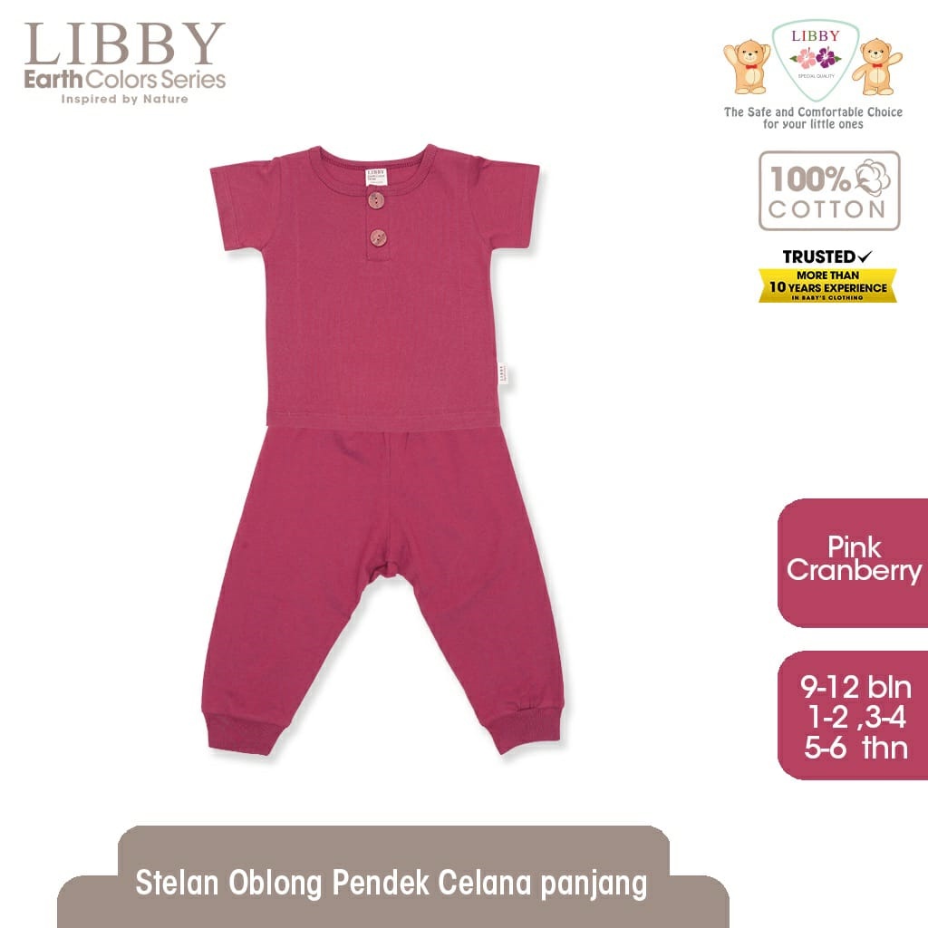 [NEW COLORS] LIBBY (1stel) Earth Series FAVE SET Stelan Oblong PENDEK + Celana PANJANG