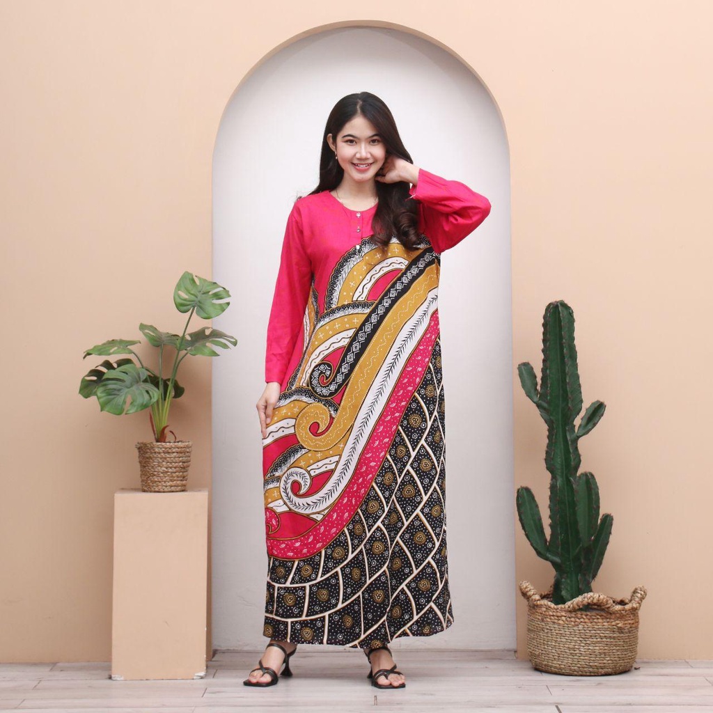 Longdres Batik AMSA Daster Panjang Busui Batik Terbaru By GrosirDaster