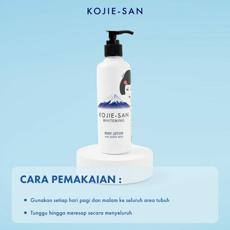 KOJIE SAN BODY LOTION GOAT MILK / KOJIC / GLOW 250ML [BPOM]