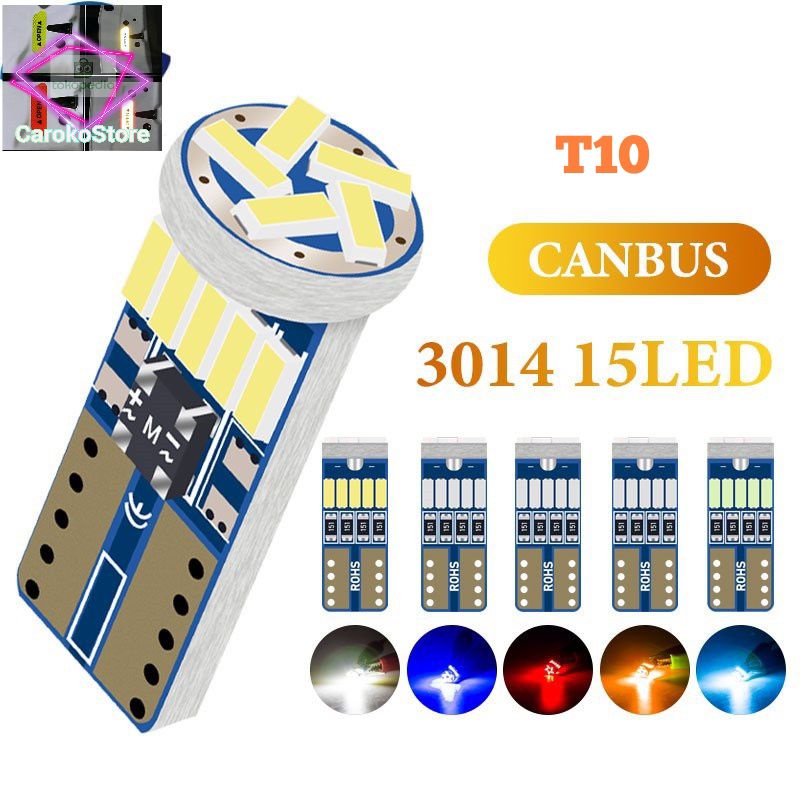 Lampu Led T10 Canbus free error 15 led plat sen senja kabin