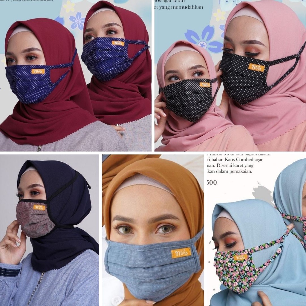 [BISA COD] MASKER NIBRAS 2 LAPIS || MC001 || MC002 || MC004 Masker Hijab MASKER KAIN NIBRAS 2 PLY