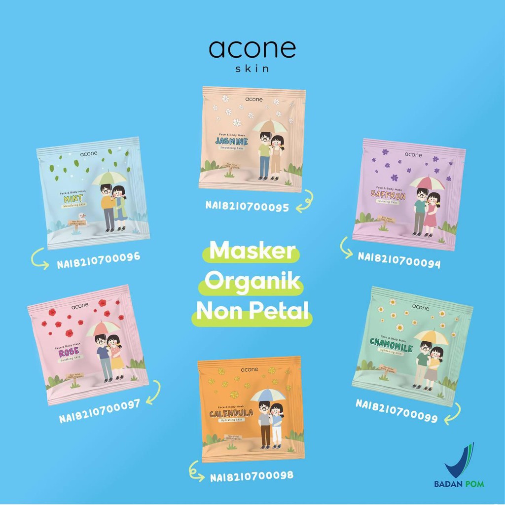 BPOM 10gr MASKER ORGANIK NON PETAL ACONE FACE AND BODY MASK / ORGANIK MASK BY ACONE [ACONE]