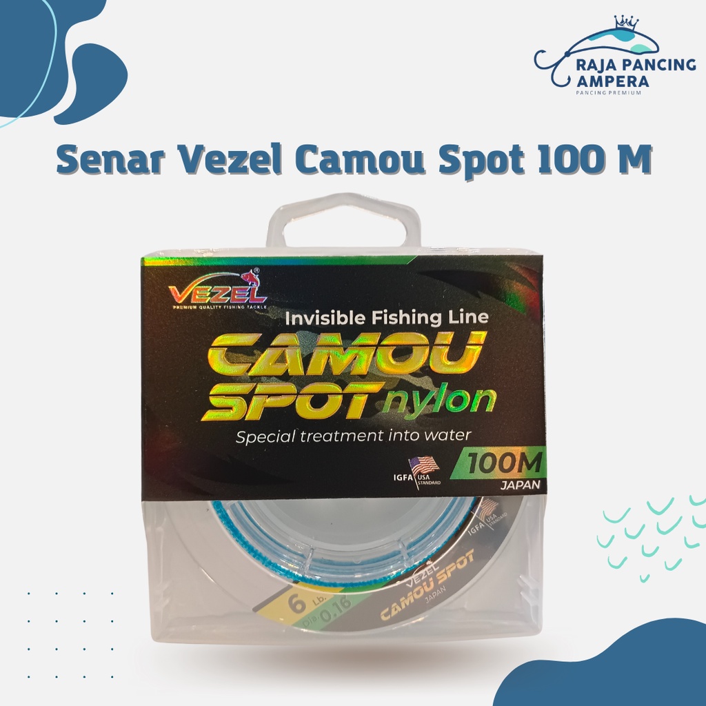 Senar Vezel Camou Spot Nylon Invisible | Tali Pancing Nylon 100 Meter Warna bintik telur kodok