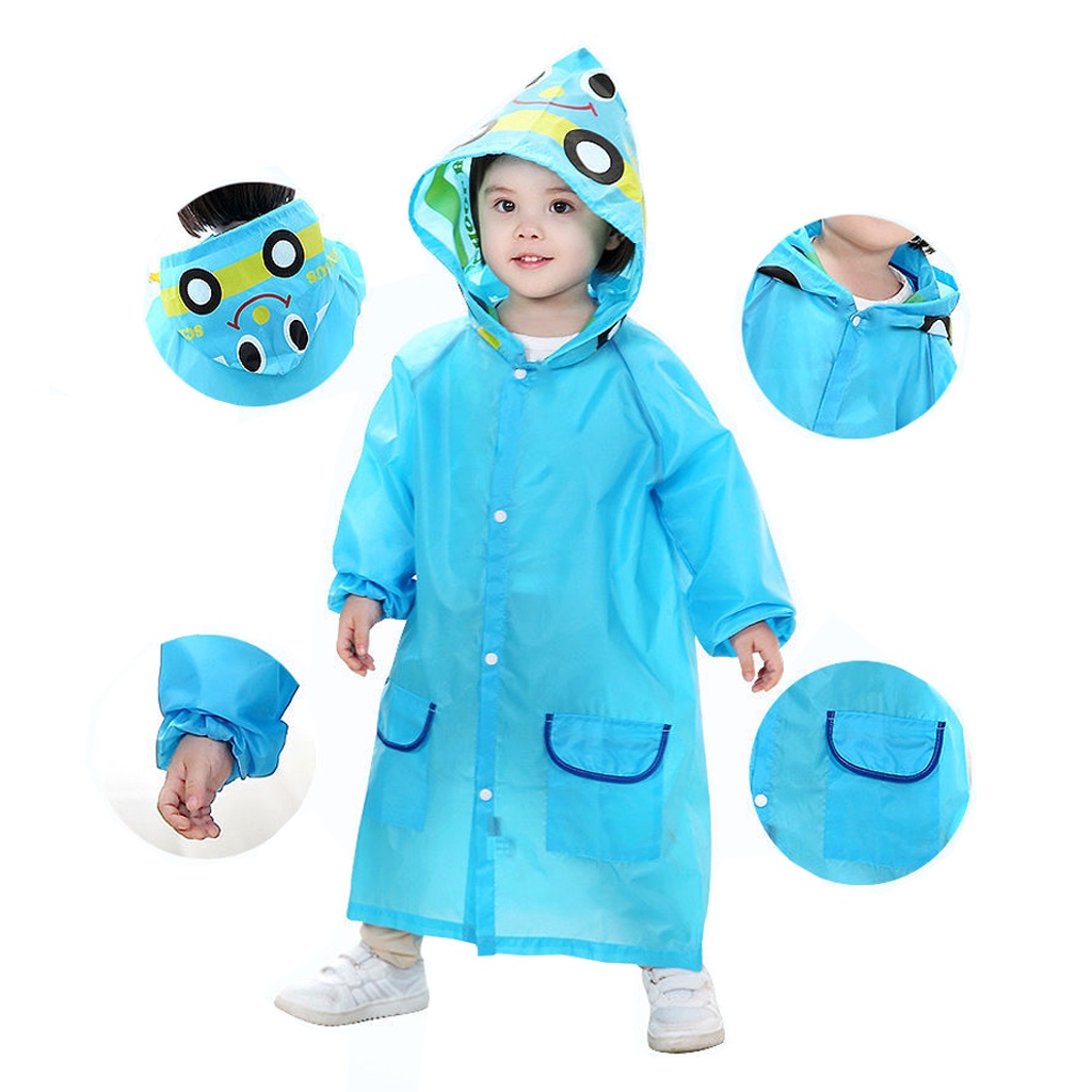 INFY - Jas hujan Anak Balita funny Raincoat Jubah Lengan EVA 2 3 4 5 Tahun R759