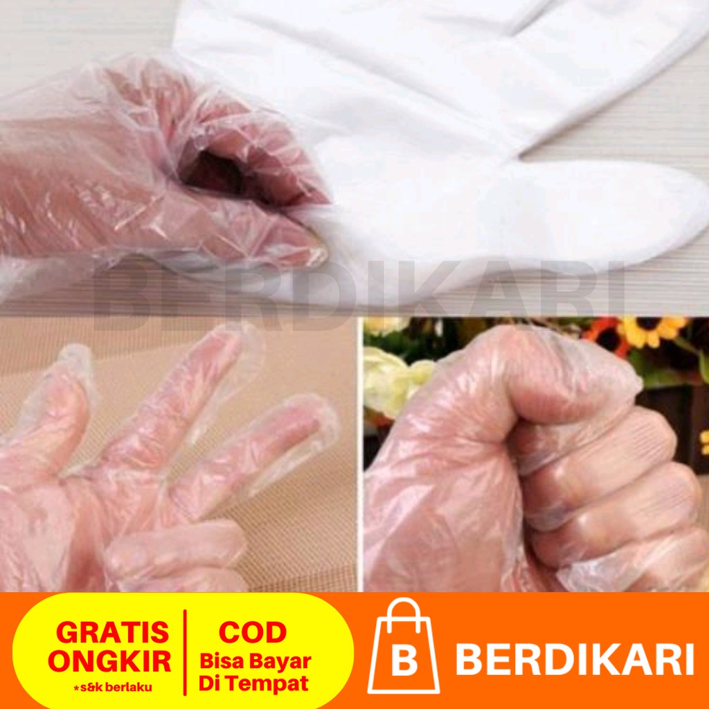 Sarung Tangan Plastik sekali pakai isi 100 pcs