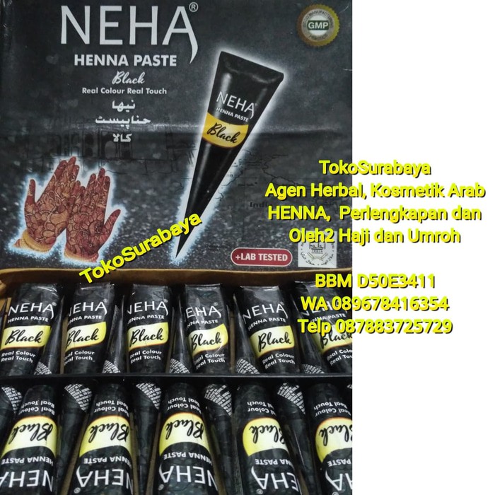 Grosir Henna Pacar Neha Black Hitam (1 box) | Golecha | Shopee Indonesia