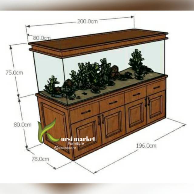 Bufet aquarium tempat aquarium kayu jati bufet aquarium besar