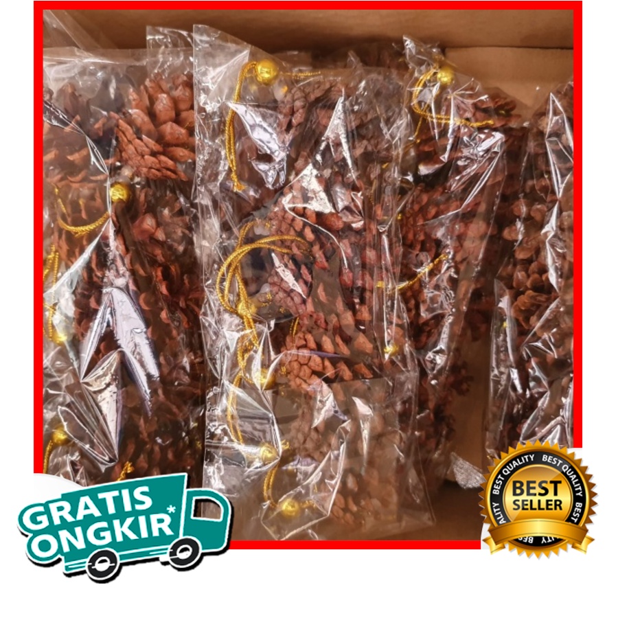 Dekorasi Pohon Natal Biji Bunga Pinus Set Murah Ornamen Perlengkapan Hiasan untuk Pintu Rumah Buah P