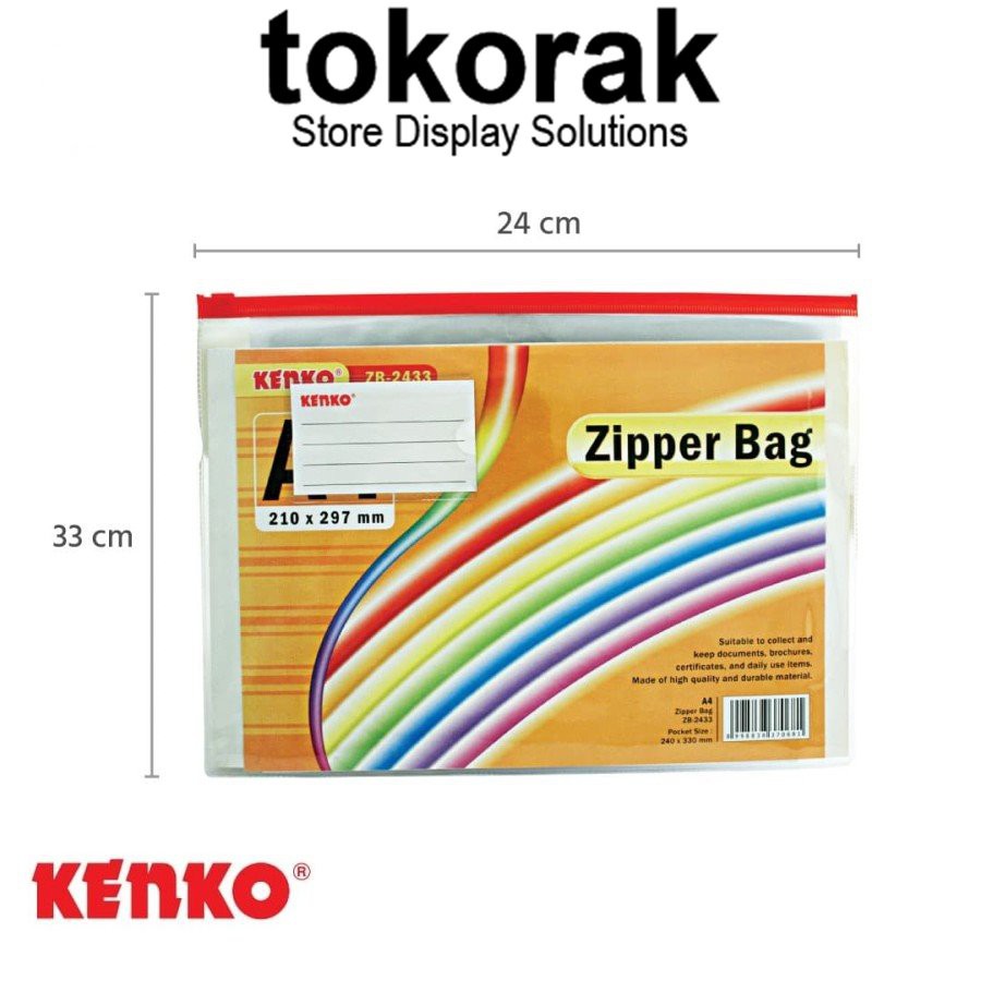 ZIPPER BAG ZB-2433 KENKO - TAS KERTAS A4 - MAP DOKUMEN - TAS DOKUMEN