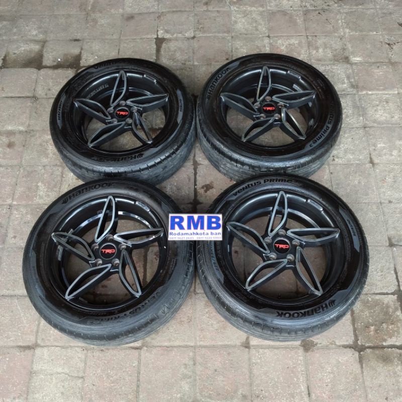 VELG BEKAS MOBIL COPOTAN RACING TRD RING 17 + BAN HANKOOK 225 55 R17 HOLE 5X114 INOVA HRV