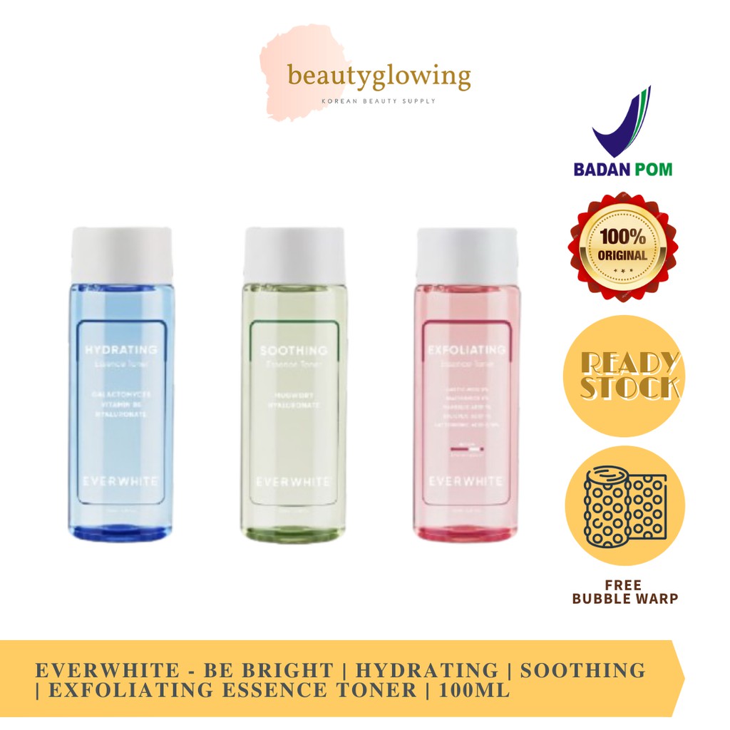 [BPOM] EVERWHITE Be Bright | Hydrating | Soothing | Exfoliating Essence Toner 100ml