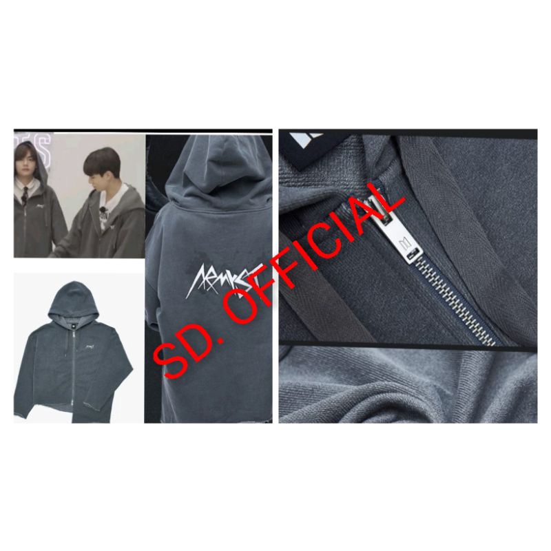Termurah!!! Zipper Bangtan Jungkook Armyst Crop Bahan Fleece