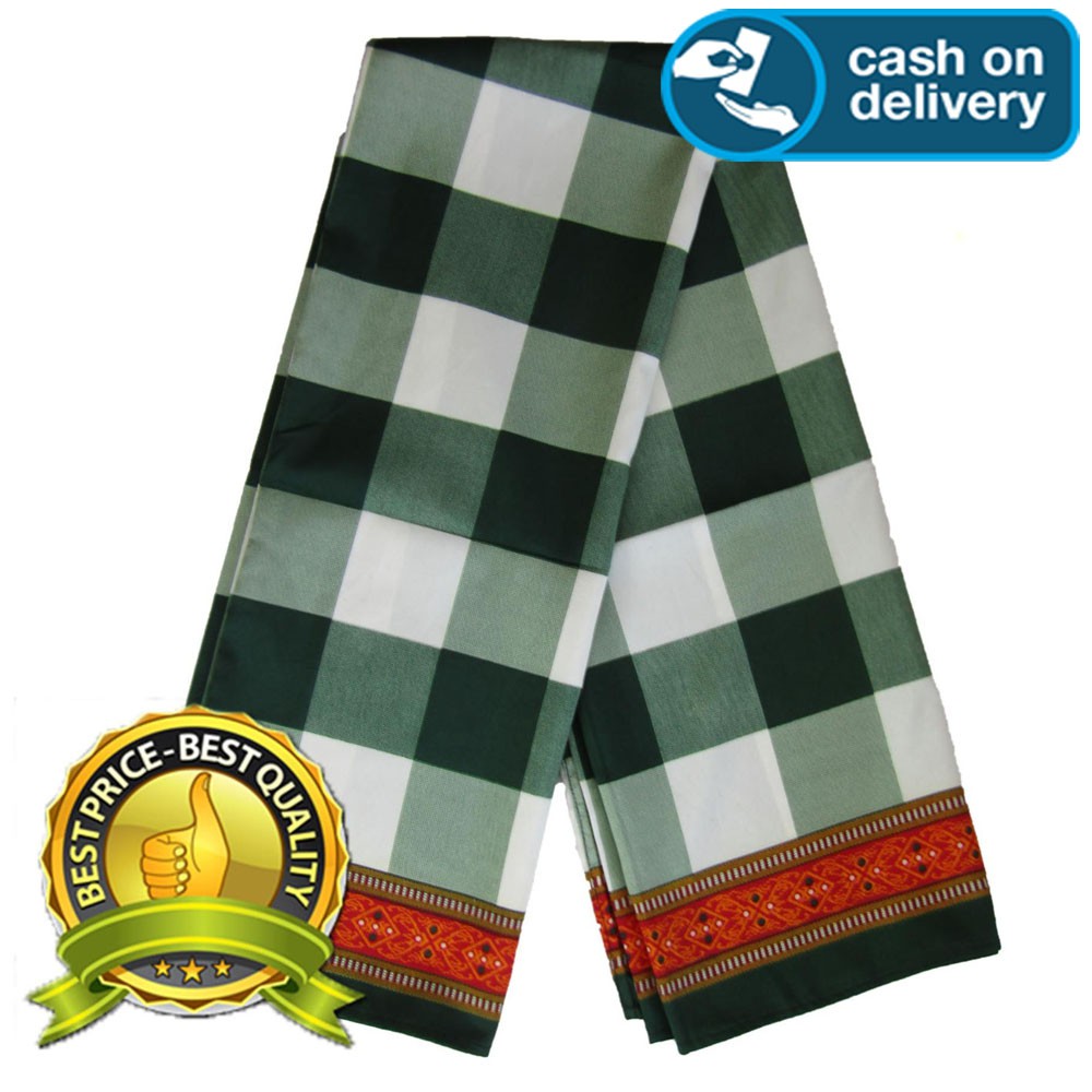 Jnanashop sarung catur motif bali warna biru polos