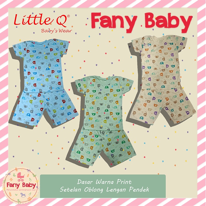 LITTLE  (PENDEK DASAR WARNA PRINT) SETELAN OBLONG LENGAN PENDEK