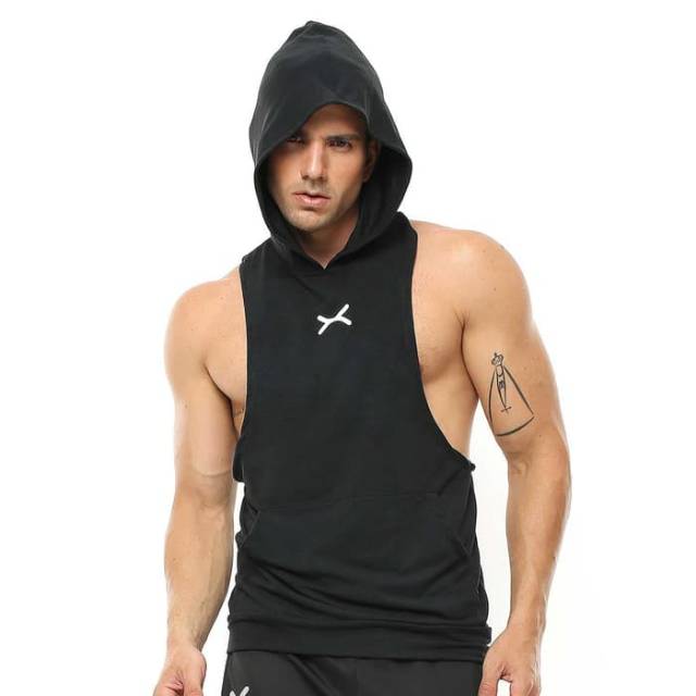 FVS-002HP Sleeveless hoodie sport fitness FLEX hitam