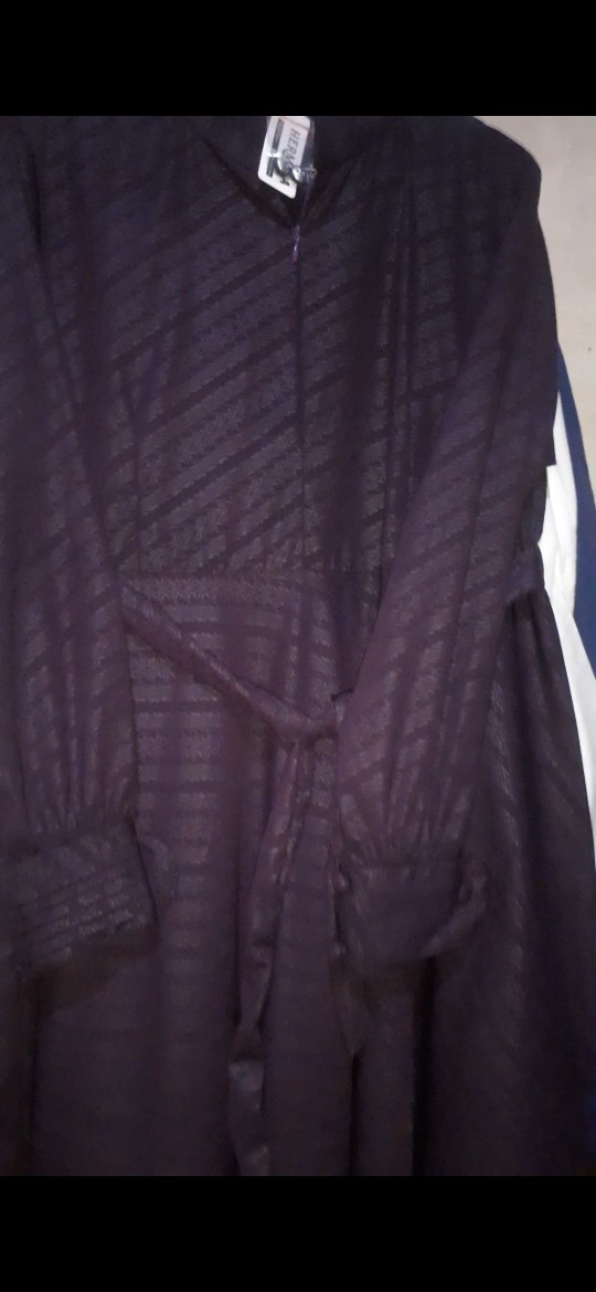 Gamis Hermosa Ory batik Parang Ungu Dan Navi  Umbrella 4m