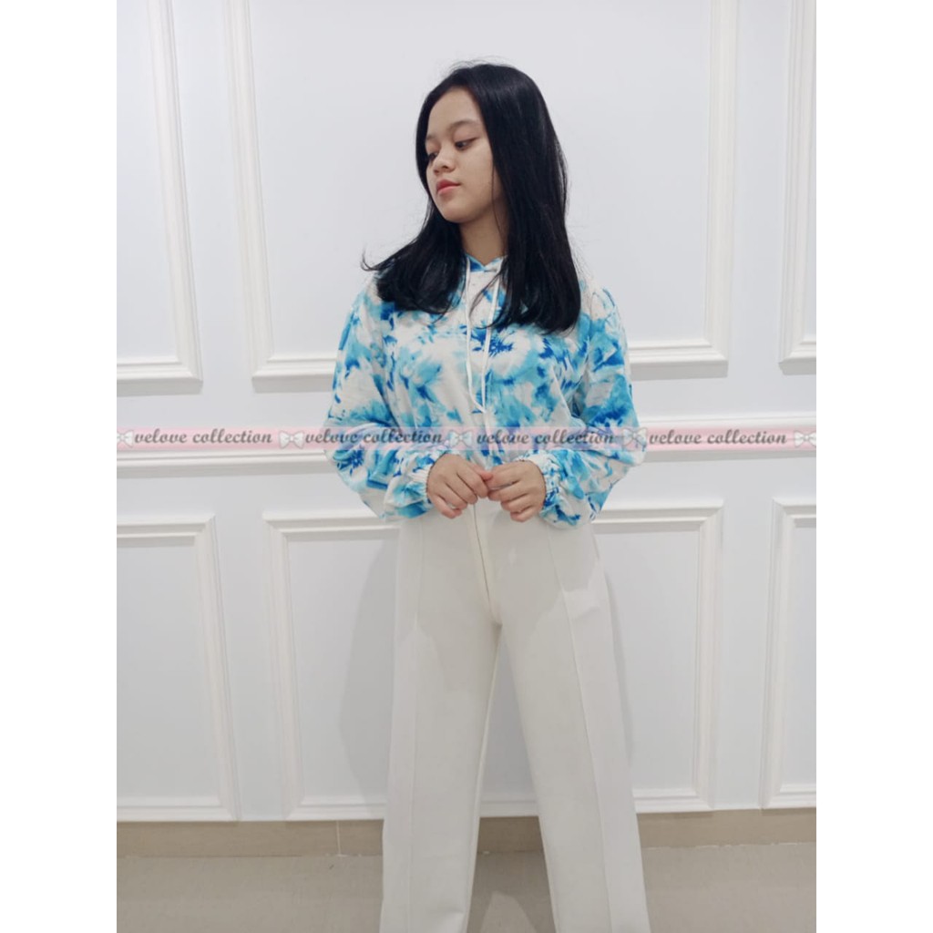 SALE !! MIA STORY FASHION Tie Dye Crop Hoddie Termurah - Hoodie Wanita Motif Abstrak - Bisa COD-7