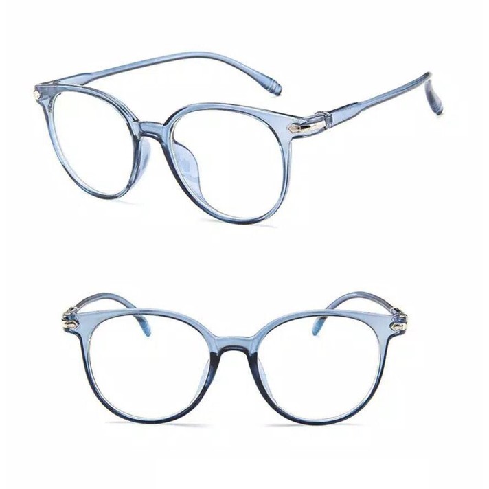 KINGS - F335 Kaca Mata Anti Radiasi / Kacamata Fashion / Sunglasses Frame Anti Radiasi Lensa Blueray-Biru