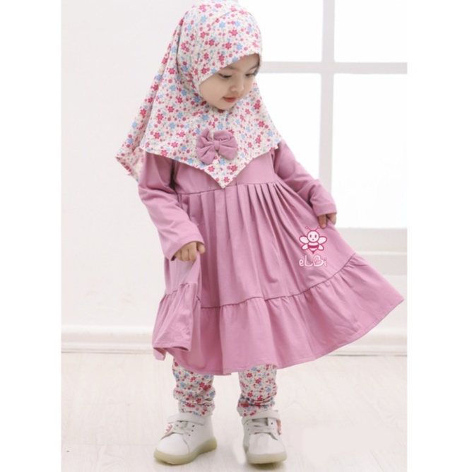 set baju muslim anak perempuan / setelan baju anak lucu 1-5 Tahun