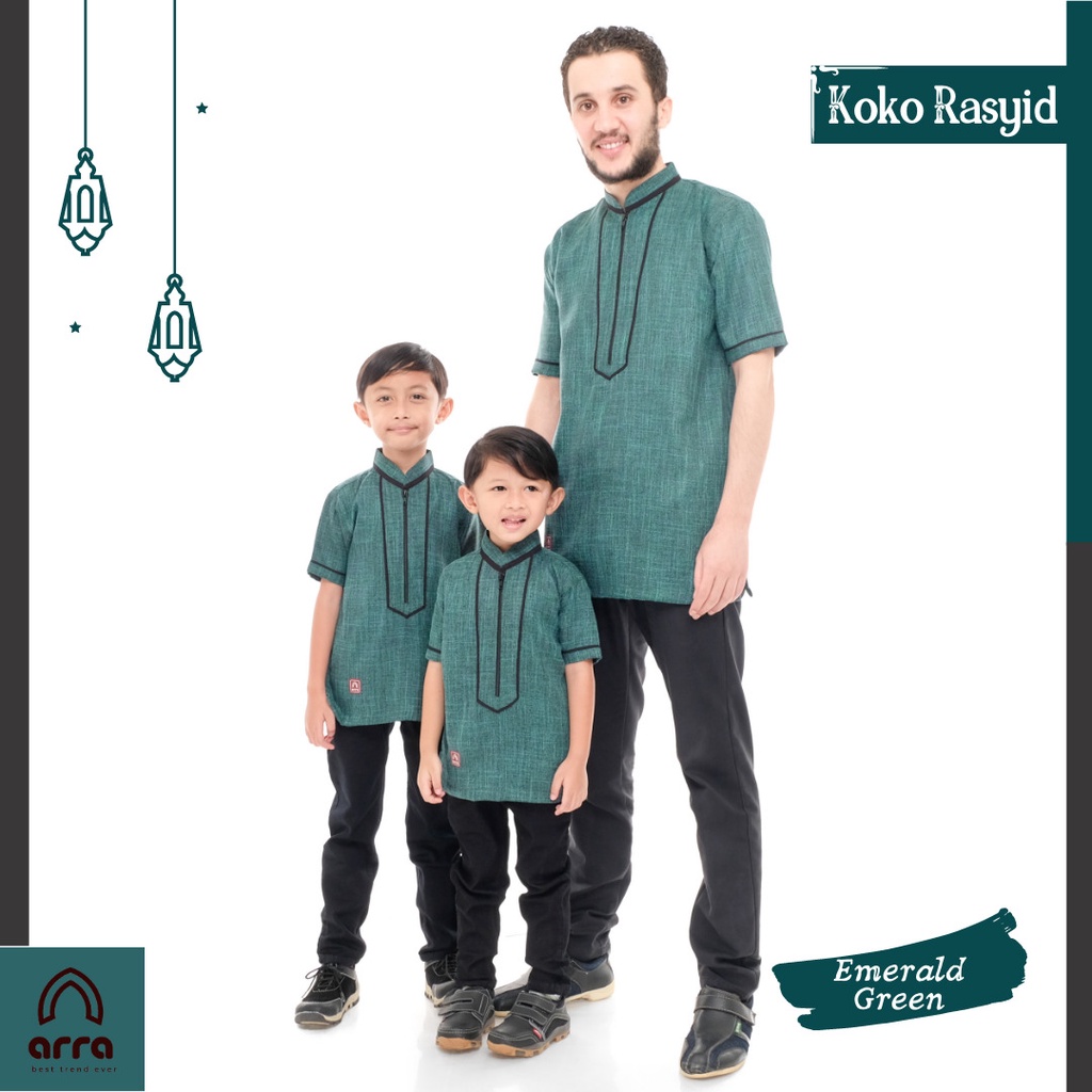 Baju Koko Arra Couple Ayah dan Anak Laki Laki Series Rasyid Kemeja Koko Pria Dewasa Anak Cowok Kurta Pakistan Terbaru 2022 Baju Takwa Taqwa Atasan Kemko Baju Kokoh Kapelan Keluarga Muslim Baju Koko Premium Murah Pakaian Jubah Muslim Pria Lengan Pendek